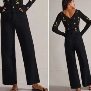 Favorite Daughter Mischa Wide Leg Pants Black Sz 31
